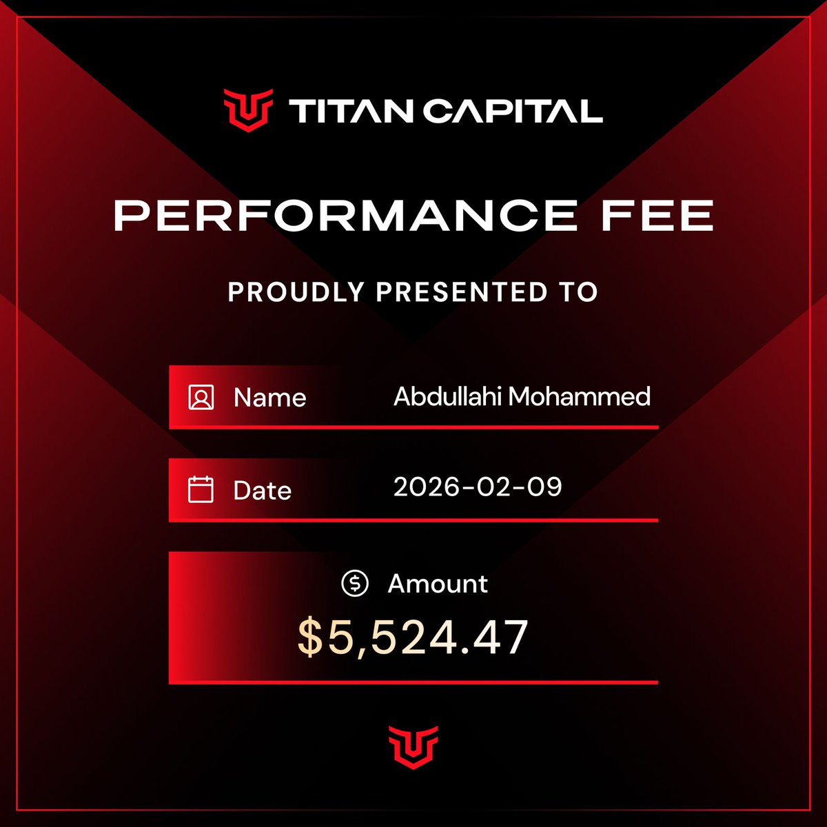 <a href="/TitanCapMarkets/">Titan Capital Markets</a> has successfully approved my $17600 Payout.

Payout was paid not because I'm a influencer, it was paid because I read rule, understood it and followed it.

I can confident tell you <a href="/TitanCapMarkets/">Titan Capital Markets</a> is a reputable firm and the prop firm Space is not given it