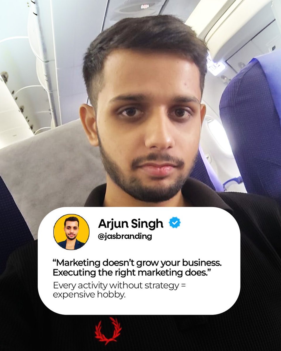 JoinArjunsingh's tweet photo. Most businesses think they have a marketing problem.

In reality, they have a strategy problem.

Running ads, posting content, and boosting posts isn’t growth by itself.

Without a clear plan, marketing becomes an expense — not an investment. https://t.co/uPjcOMja00