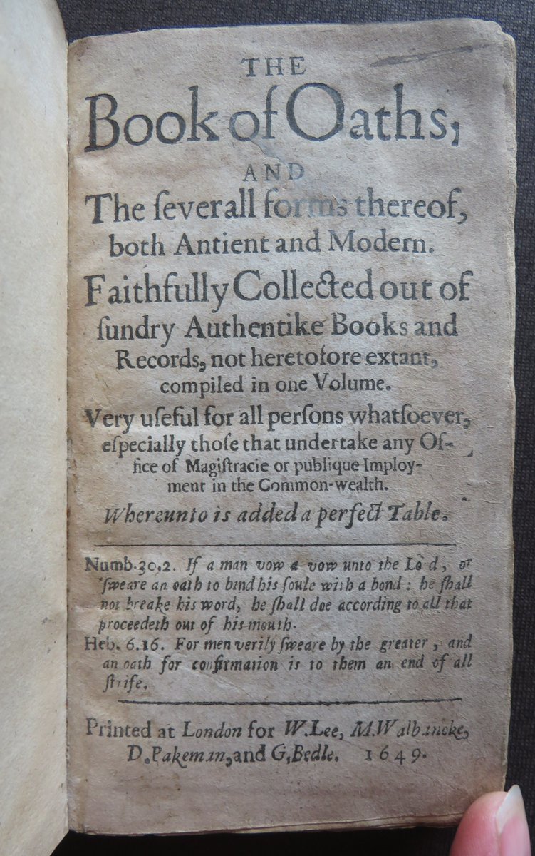 wisdompedlars's tweet image. BOOK of OATHS 1649 COMMONWEALTH Professions ALLEGIANCE Garnet OFFICES King 1st

#books #antiquarian #oaths #17thcentury #professions #offices #Garent #King #firstedition #Commonwealth #bookauction 
bit.ly/4kngm3H