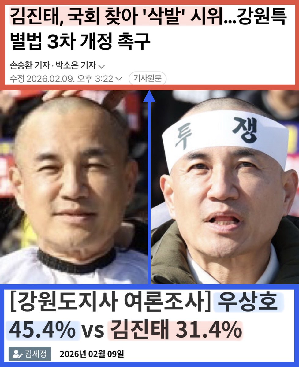 도지사 되려고 명태균 앞에서는 무릎 꿇고 울었다더니 이번에는 삭발?
욕본다.
ㅋㅋㅋㅋㅋ
