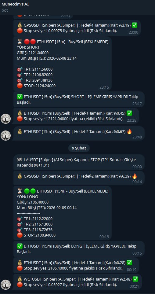 cryptomuneccim's tweet photo. Yeni bir bot üzerine çalışıyorum. Tradingviewdeki indikatörde benzer hesaplama ile yakalayamadığım koşulların oluşumunu doğrudan borsa serverinden çekilen veriden yakalayıp telegramıma mesaj atıyor. https://t.co/UWm0v3fFnh