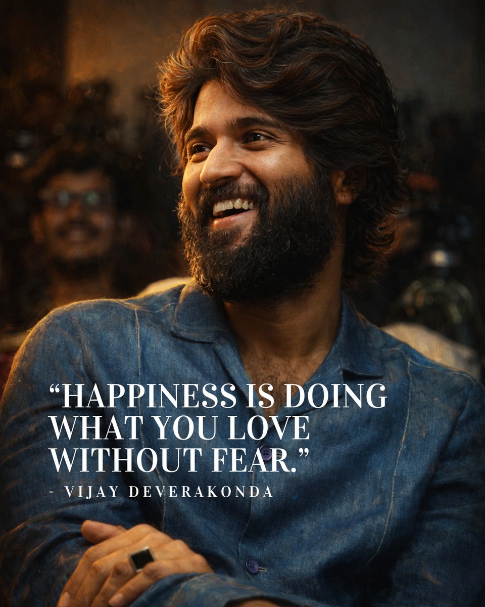 Loving what you do is the real success mantra 💫💯 
#VijayDeverakonda #Happiness #PassionFirst
