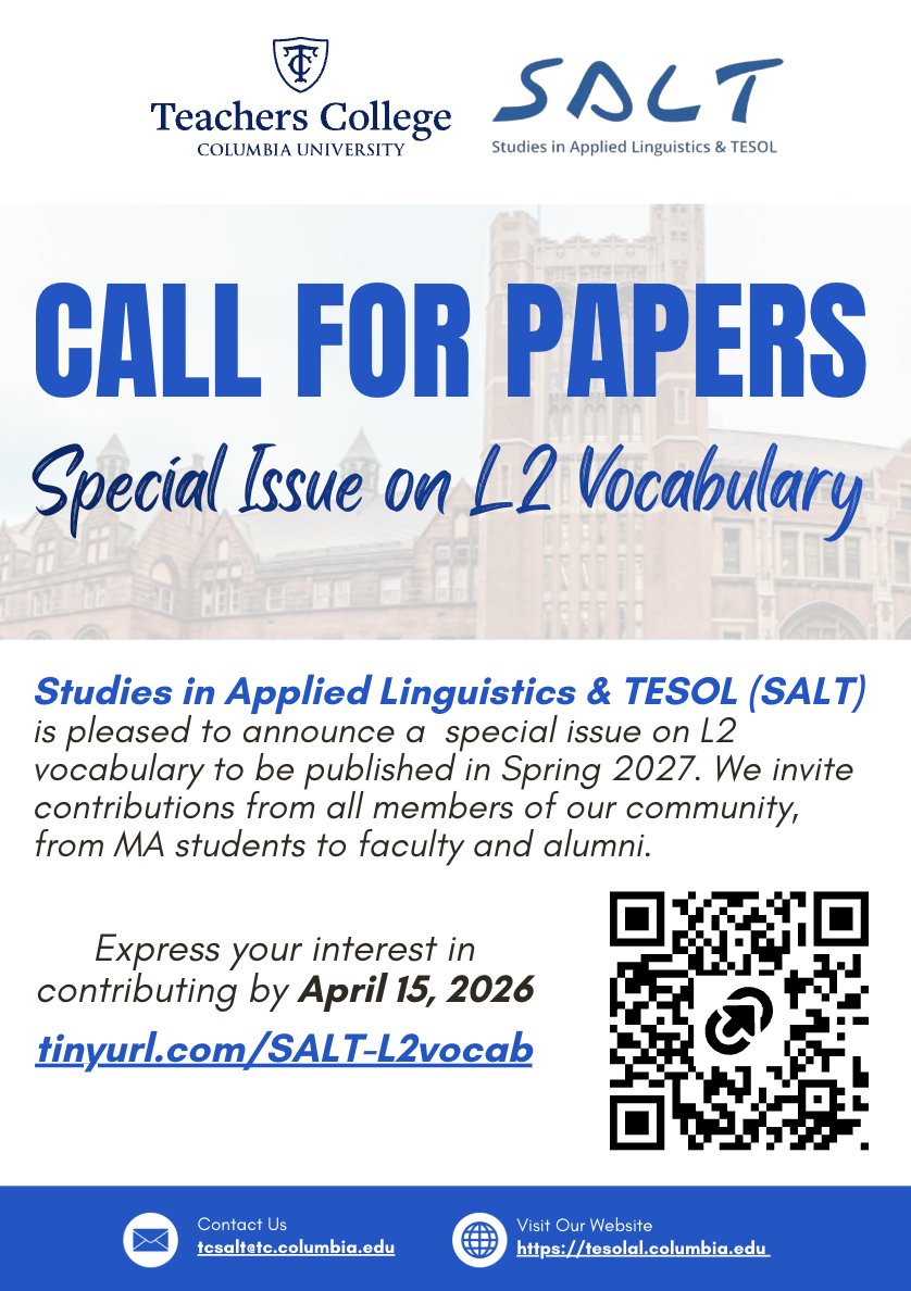 Studies in Applied Linguistics & TESOL tweet media