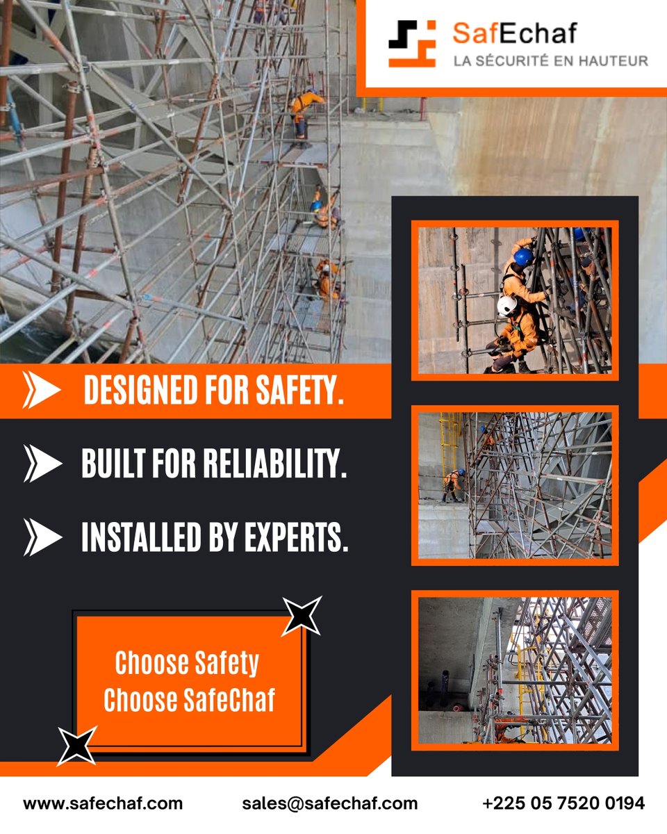 safechaf's tweet photo. Safety you can trust at every height.
Built strong. Installed right. SafEchaf.

#SafEchaf #ScaffoldingSafety #WorkAtHeight
#ConstructionSafety #BuiltForReliability https://t.co/tUKNxeQ3ms