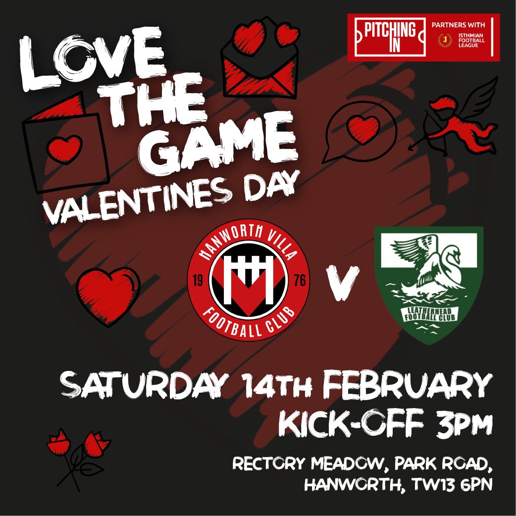 HanworthVillaFC's tweet image. This weekend we have the perfect date with league leaders @LeatherheadFC visiting Rectory Meadow!

Grab your tickets now 👉 fienta.com/hanworthvilla-… - online tickets are the same price as at the turnstiles!

@IsthmianLeague | #upthevilla | #datenight |#lovethegame