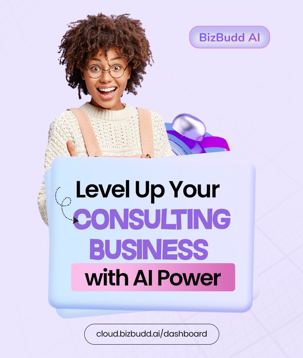 Bizbudd's tweet photo. Level up your consulting business with AI power using BizBuddAI. From automating workflows to creating high-quality content and managing clients with ease, BizBuddAI helps you deliver better results faster so you can scale without stress.
#BizBuddAI #AIForConsultants https://t.co/RtehPheqED