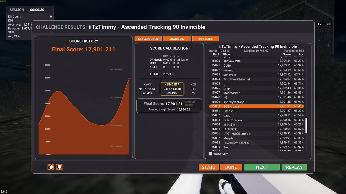 best i ever done on a <a href="/KovaaKs/">KovaaK's</a> scenario. I am hype AF.