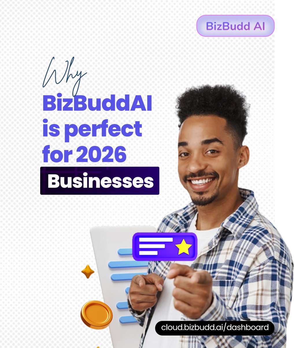 Bizbudd's tweet photo. 2026 businesses need speed, automation, and smarter decisions, and that’s exactly where BizBuddAI shines. From content creation to task automation and client management, BizBuddAI helps you do more with less and scale faster in a competitive digital world.
#WhyBizBuddAI https://t.co/htJvPKN1Z5