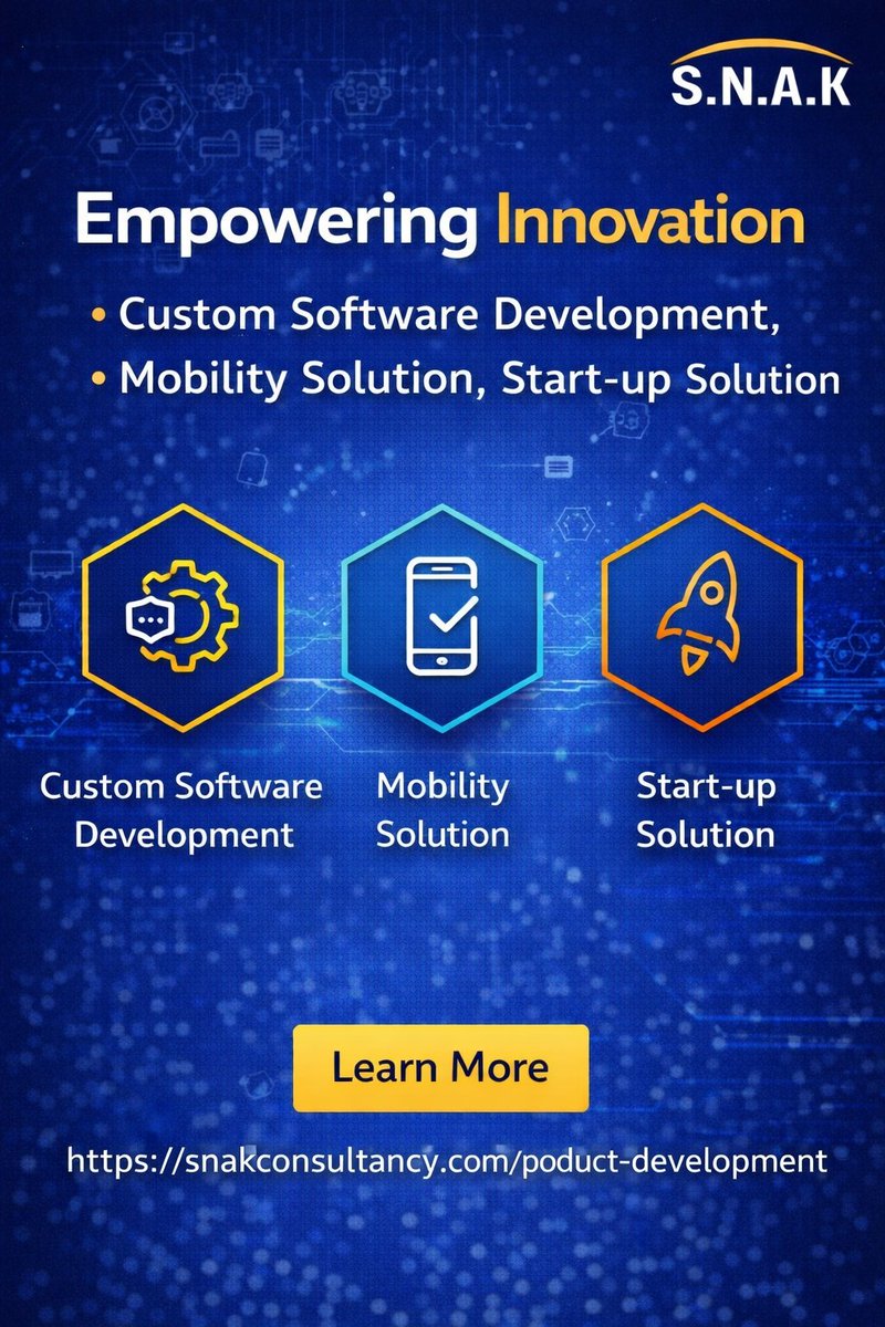SNAK_INDIA's tweet photo. Product Development approach is to develop innovative products. For More Info https://t.co/g3mQnRj00O
#ProductDevelopment #CustomSoftwareDevelopment #MobilitySolution #StartupSolution https://t.co/jJYMdeB5HE