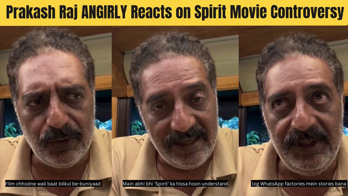 Thequicknewz's tweet photo. Prakash Raj Explodes! Angry Response to Spirit Movie Rumours &amp; Media Backlash 😡

Watch Video Here- https://t.co/SqKoPoWg5b

#PrakashRaj #spirit #SandeepReddyVanga #prabhas #Prabhas𓃵 https://t.co/v38TMdX2QW