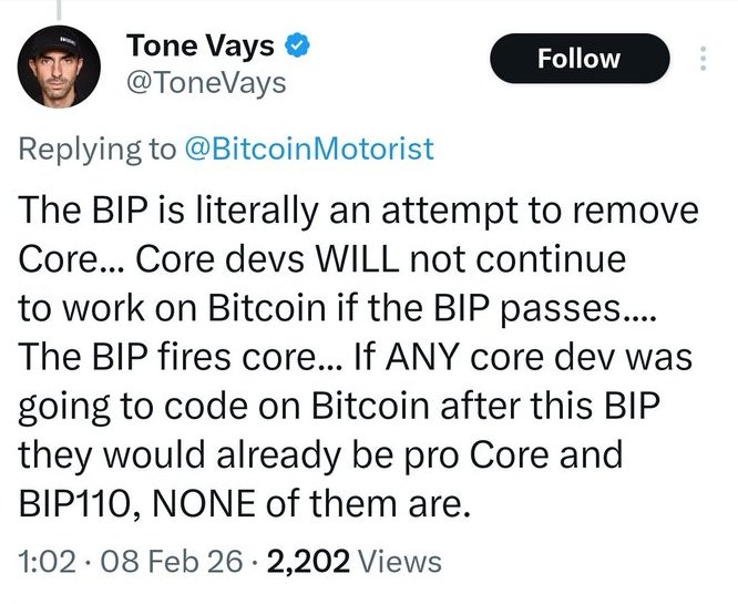 The desperation is palpable. For people who openly admit they rely 100% on experts to form their opinion, this being portrayed as a disaster is in line with the thinking.

But think about it...

If "Core" completely disappeared tomorrow, what would the effect on the Bitcoin