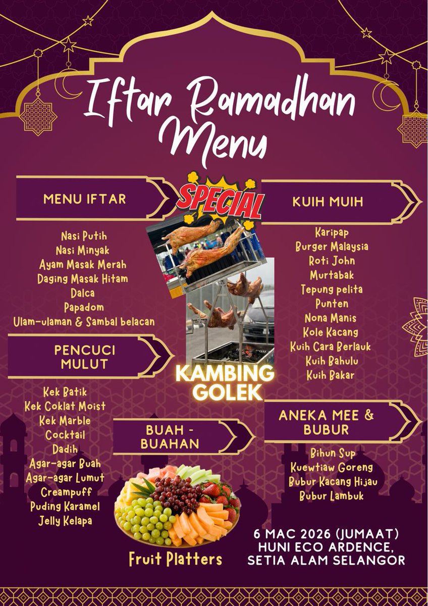 nickynadya87's tweet photo. Bismillah. Mari bersama imarahkan Ramadan kita bersama² Mark Adam.

📌 Butiran Program:
🗓 Tarikh: 06 Mac 2026 (Jumaat)

💰 *Yuran Penyertaan:*
🌟 Early Bird (10 Feb) : RM68.00/orang
(7 tahun ke atas | sehingga 10 Februari 2026)

👶 Kanak-kanak (6 tahun ke bawah): RM38.00/orang https://t.co/nqA8Y5lwTw