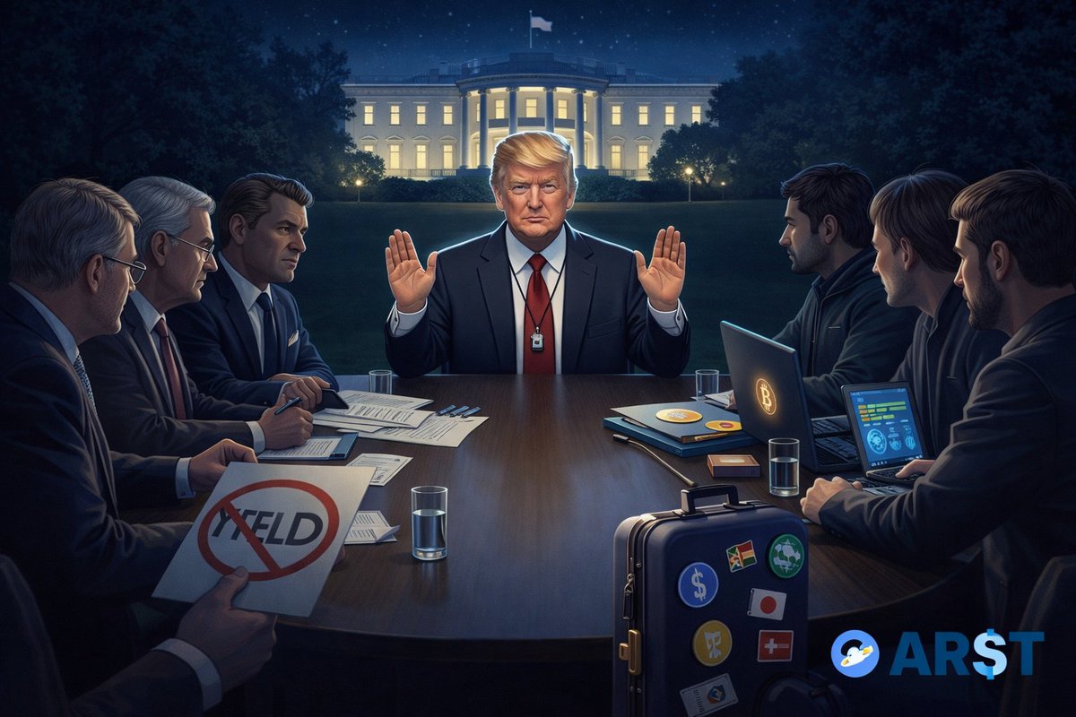 #Stablecoins con rendimientos 💥

¿Competencia legítima o amenaza al sistema bancario viejo?

#Bancos y #Cripto en la misma mesa.
La #CasaBlanca de árbitro ⚖️

Los bancos piden prohibir rendimientos.

#Washington  intenta que las cripto no hagan las valijas 🌎💼