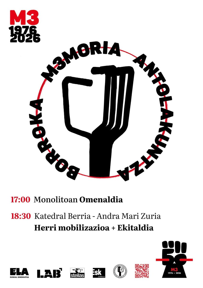 #M3MORIA 🌹
ANTOLAKUNTZA ✌🏿
BORROKA ✊🏿