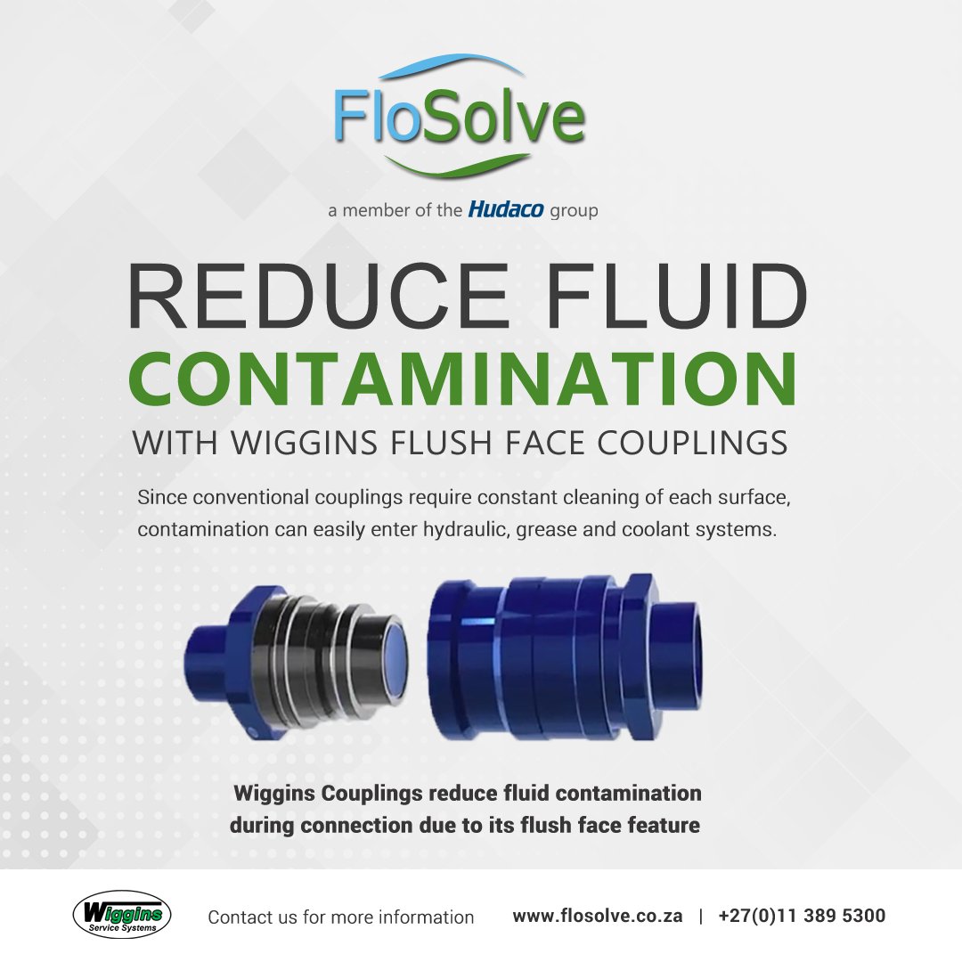 FlosolveSA's tweet photo. Fluid contamination often starts at the coupling.
Wiggins flush face couplings reduce the risk of dirt entering hydraulic, grease, and coolant systems during connection.
#hydraulic #fluid #mining https://t.co/n5JmDIBXCA