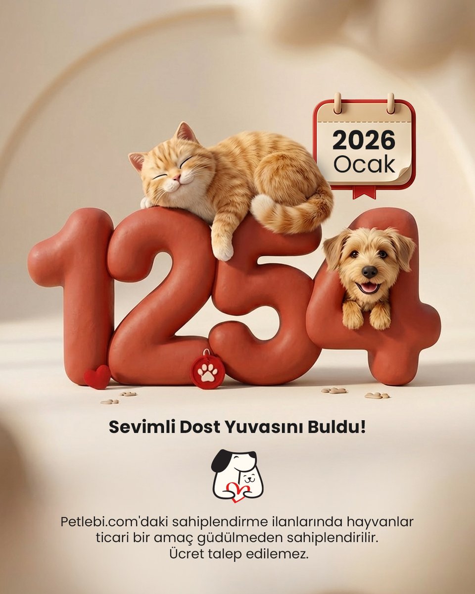petlebi's tweet photo. Ocak ayında 1.254 patili dostumuzu daha sıcacık yuvasına kavuşturduk! ❤️ 

🐾 Siz de bir canı yuvalandırmak ya da bir cana yuva olmak isterseniz Yuva Arayanlar’ı ziyaret edebilirsiniz:

https://t.co/YmJ5DEMaOf

#satınalmasahiplen https://t.co/fjulubQscU