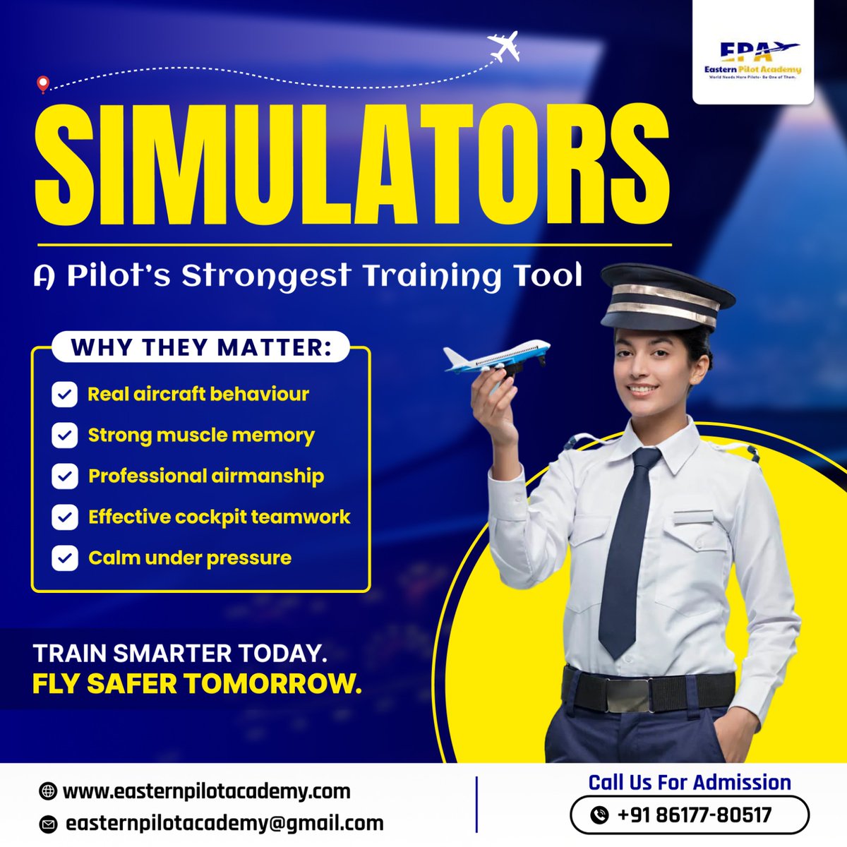 DipikaD53082215's tweet image. 𝐒𝐈𝐌𝐔𝐋𝐀𝐓𝐎𝐑𝐒: 𝐀 𝐏𝐢𝐥𝐨𝐭’𝐬 𝐒𝐭𝐫𝐨𝐧𝐠𝐞𝐬𝐭 𝐓𝐫𝐚𝐢𝐧𝐢𝐧𝐠 𝐓𝐨𝐨𝐥 ✈️
Master your skills before you master the skies.

📞 +91 86177 80517
🌐  easternpilotacademy.com
.
.
#EasternPilotAcademy #PilotTraining #FlightSimulator #aviationlifestyle #FuturePilot