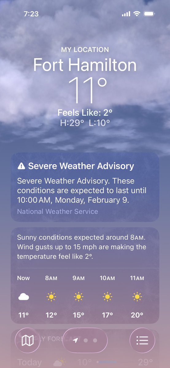 Good morning! Last day of this freeze spell in Brooklyn! Forecast is looking promising. Stay warm and safe!