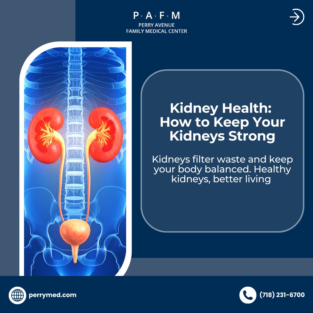 PerryMed18's tweet image. Care for your kidneys daily: hydrate, reduce salt, stay active, and manage BP &amp;amp; diabetes.

Watch for swelling or urine changes and keep up with checkups.

Learn more: perrymed.com/services/inter…

#KidneyHealth #PAFM #WellnessTips #PreventiveCare #PerryMed