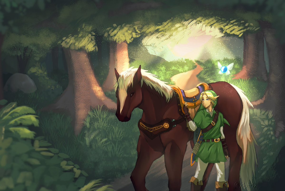 Xsytrix's tweet photo. Redrew this Legend of Zelda piece I did back in middle school, I think? https://t.co/6hTHovza64