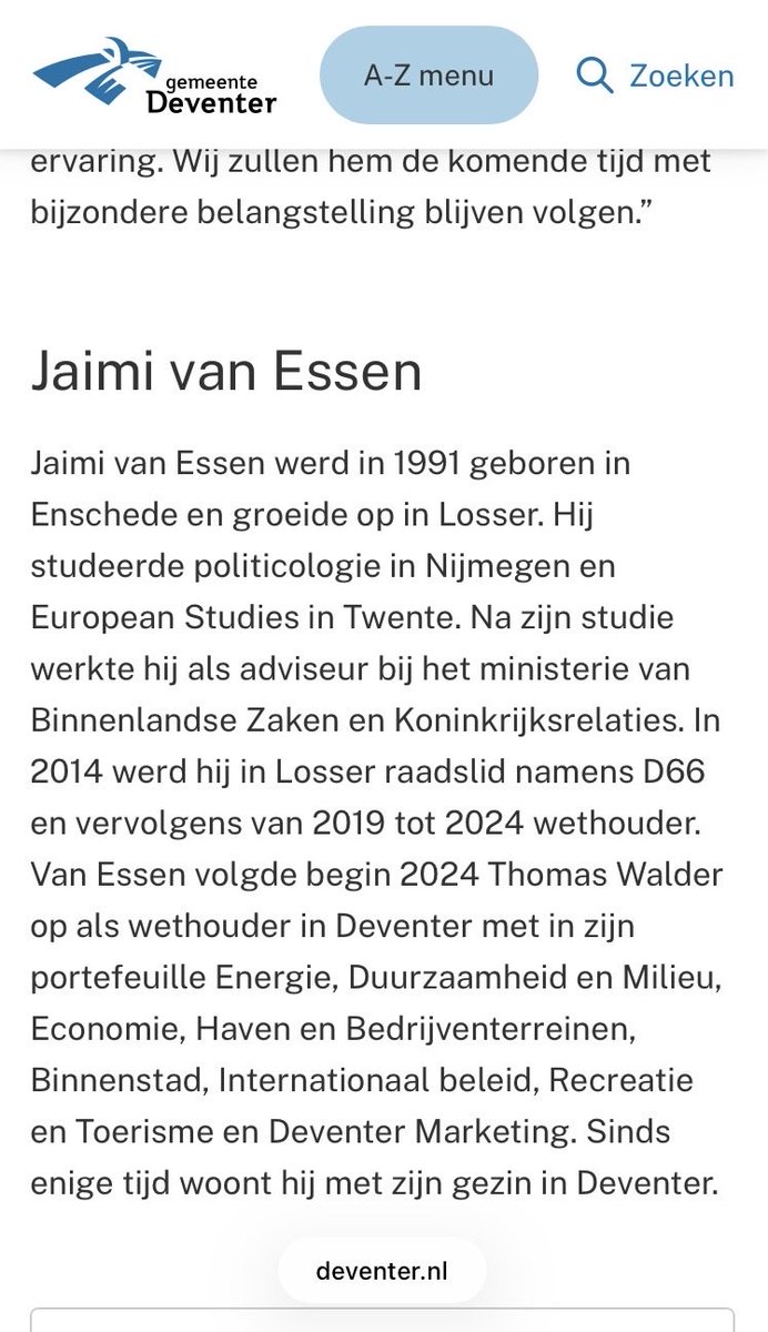 Christi42362104's tweet photo. Jaimi van Essen is nu wethouder in Deventer, maar wordt minister.

Jaimi wie??

Precies dat. 

Kijk maar eens naar zijn loopbaan: weer het ideale pad zoals je ook bij Rob Jetten e.a. ziet.

Nog nooit een normale baan gehad, maar gaat nu €205.000 per jaar verdienen. https://t.co/Qw2Kr1bVPj