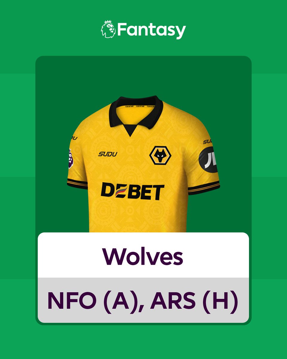 It's time for the first Double Gameweek of #FPL 2025/26 🤩

Both <a href="/Arsenal/">Arsenal</a> and <a href="/Wolves/">Wolves</a> will play twice in Gameweek 26 🔴🟡