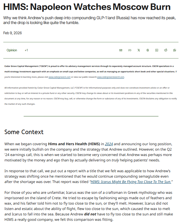 Cedar Grove Capital Management tweet media