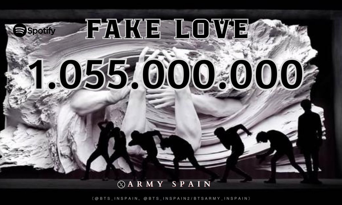 BTS_inSpain's tweet image. 🎧| #FakeLove de #BTS ha alcanzado 1.055 MILLONES de reproducciones en Spotify (1.055.230.579)! 

¡Sigamos haciendo stream!
1.055M ✅️ 🔜 1.100M
Gap: 44.769.421
📅 20/6

🖇open.spotify.com/track/6m1TWFMe…

@BTS_twt 
- ⛵️