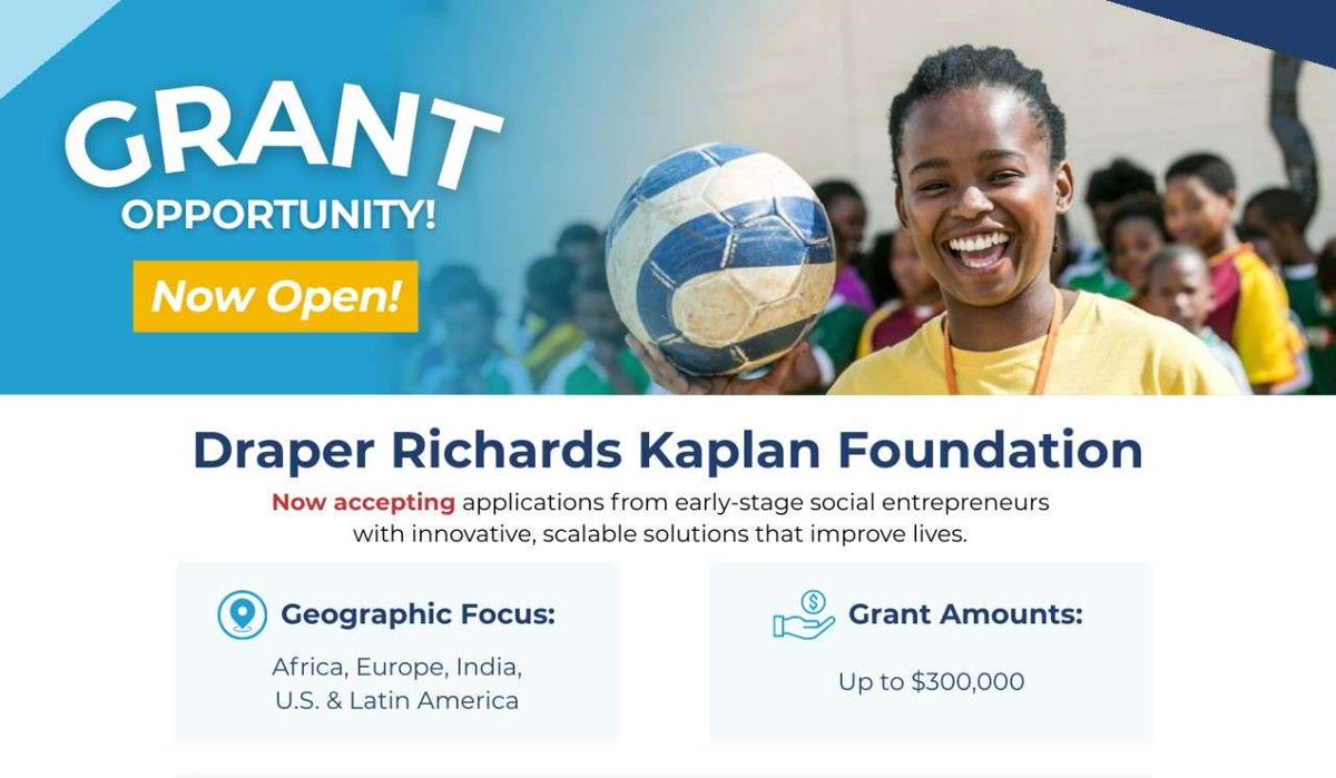 opportunitiesfy's tweet photo. 💡 DRK Foundation Funding
 💰Up to $300K + deep capacity support
 🌍Early-stage social impact orgs
 🗓️No deadline (year-round)
 🔗 https://t.co/Vo2pPbJ6oO
#SocialImpact #ImpactFunding #DRKFoundation https://t.co/R0YF7G08PA