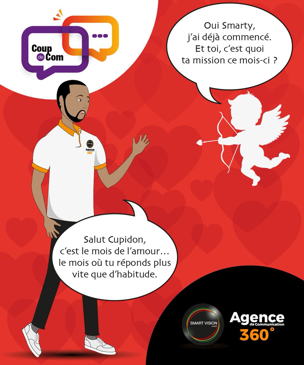 smartvisioncg's tweet photo. Quand l’amour rencontre la communication.
💘 Cupidon vs Smarty

Restez connectés.

#smartvision #agencedecommunication #saintvalentin2026 #cupidon https://t.co/XCnLtgrf0H