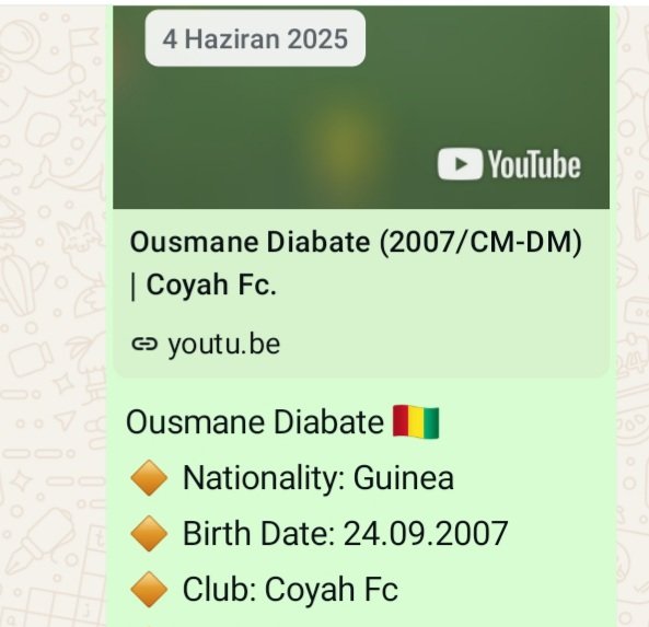 Beğenildi mi?

🇬🇳 Ousmane Diabate 👌

04.06.2025 ✅