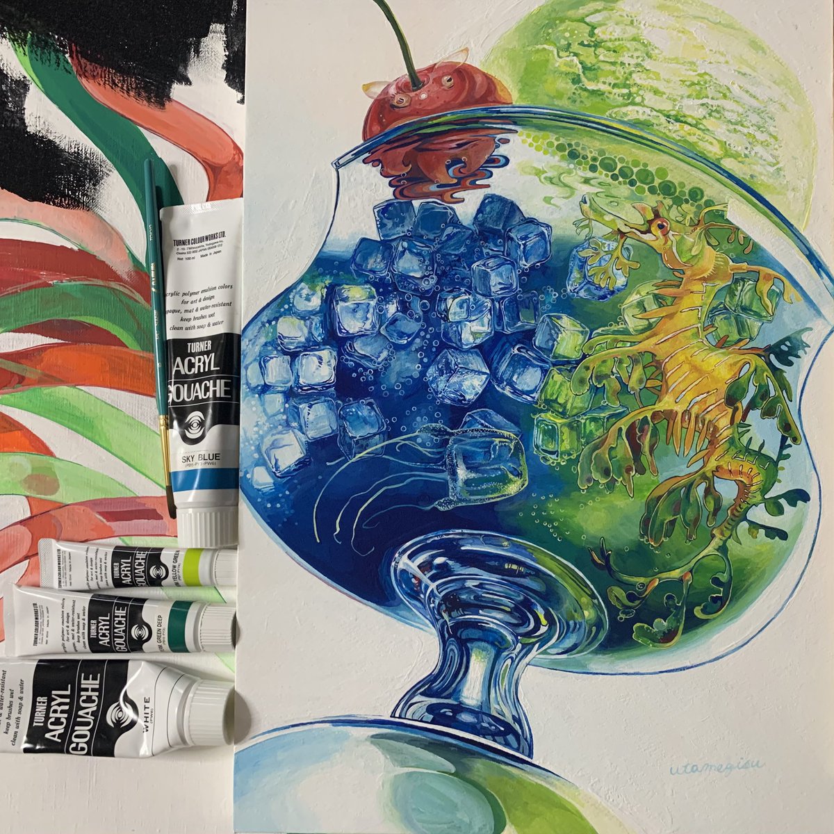 #9がつく日はクラゲの日
 #クラゲのここが好き 
ペン画、コピック、アクリル…何の画材で描いても「絵」になる美しさ✨