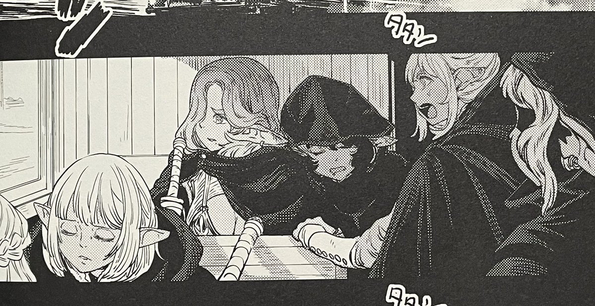 黒にんじんちゃんのおおまかな流れ。
パイロット版とも言える非公式な野上先生の「二次創作オルクセン王国史」に不安や驚きに満ちた亡命ダークエルフの中に1人爆睡している豪胆な奴が居る。 