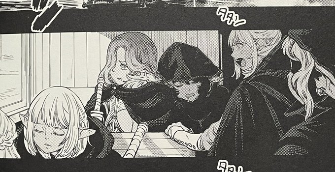 黒にんじんちゃんのおおまかな流れ。
パイロット版とも言える非公式な野上先生の「二次創作オルクセン王国史」に不安や驚きに満ちた亡命ダークエルフの中に1人爆睡している豪胆な奴が居る。 