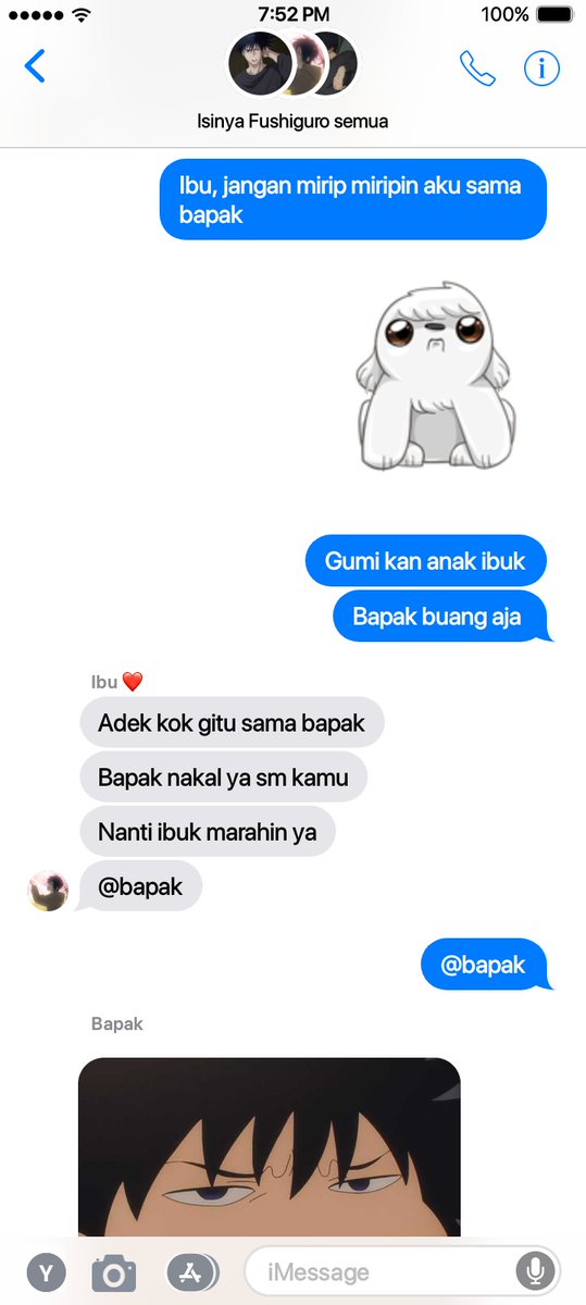 jjk_fess's tweet photo. !JJK CONTAINS TOJI×MAMAGURO

Serba serbi group chat keluarga Fushiguro 🥰 https://t.co/3lAUwFv7DU
