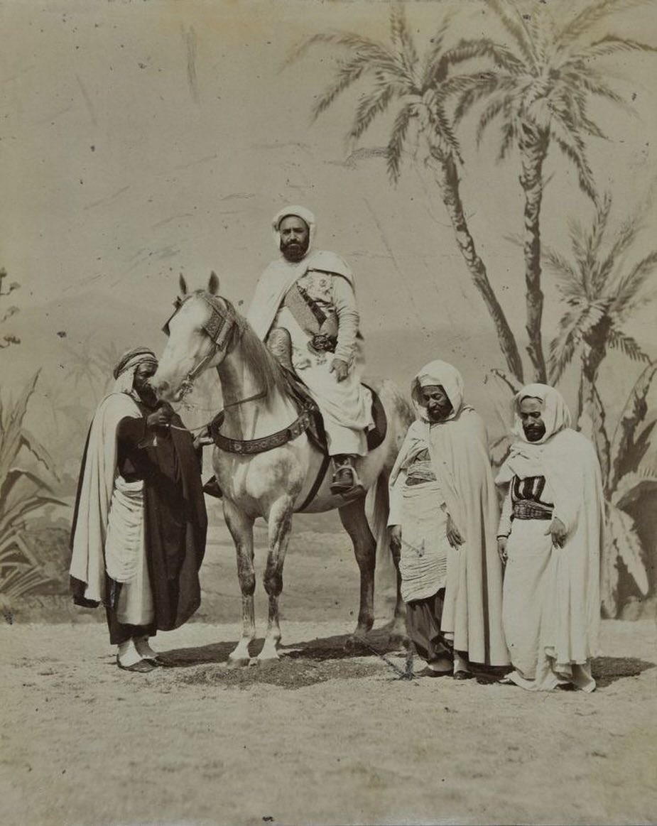 🇩🇿🇸🇾 Algerian National hero Emir Abdelkader on Horseback, Syria, 1865.