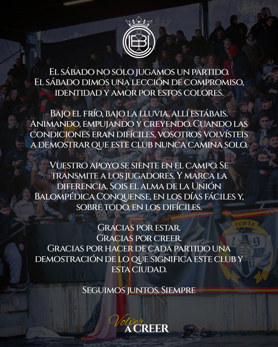 Gracias, afición 🤍🖤

#VolverACreer #TuGenteTuClub