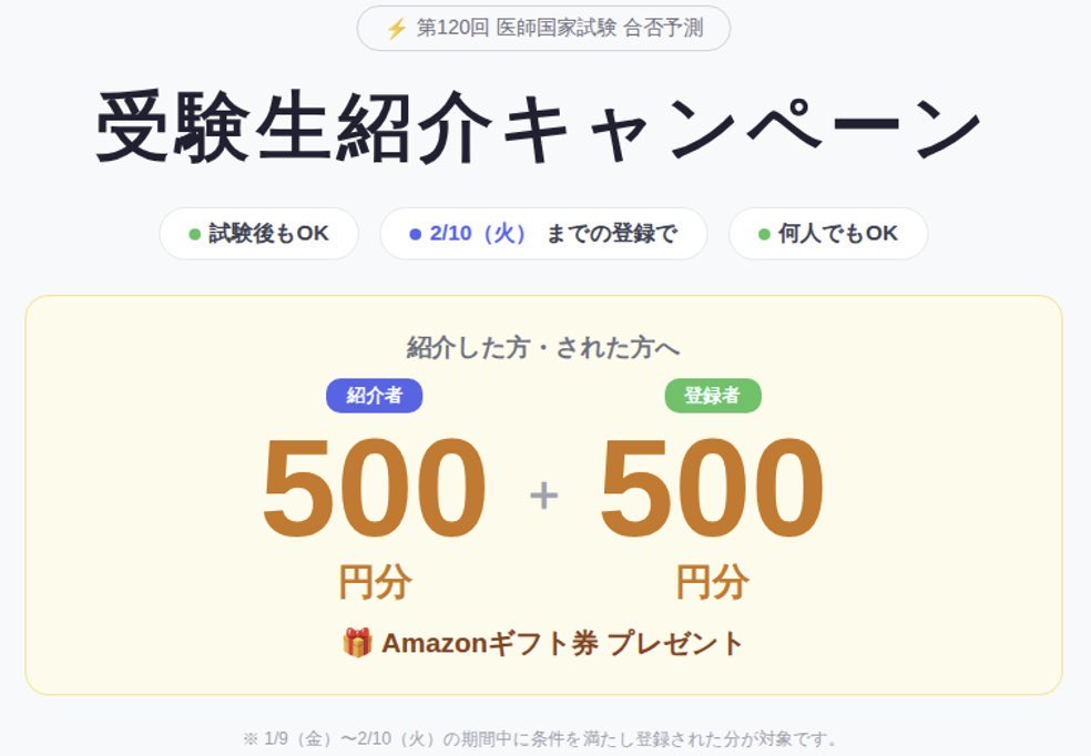 cbt_aikore's tweet photo. 国試自己採点完了したあなたに！

😞「アマギフは欲しいけど、400問打つのが面倒だな…」と思ってませんか？

💡他社の入力回答のスクショ6枚でAIがすべて入力解答転記&採点します

🎁しかも、無制限の紹介キャンペーンなので、あなたと友達の両方に500円💰採点済みの友達の方がやってくれるかも！？

🧠他社で入力したABCDEFブロックの6枚のスクショをAIができる機能を実装しました！

紹介は無制限ですが、受験生は有限です！
早い者勝ちです🏃‍♀️🏃‍♀️🏃‍♀️

👇やり方