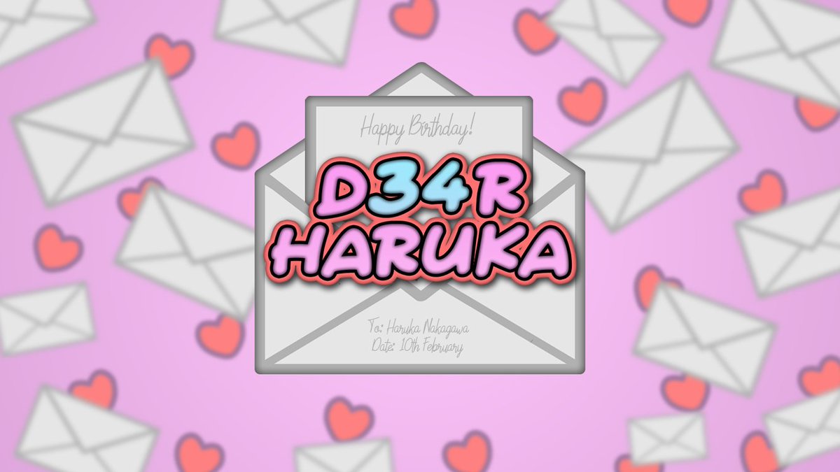 Dear Haruka... ✉️💕

Ini dia tagar &amp; foto profil untuk menyambut serta memeriahkan ulang tahun Haruka yang ke-34! 🥳

Semoga banyak pesan, harapan, dan dukungan layaknya surat yang penuh cinta seperti foto profil ini ❤️

Yuk, ramaikan! 🎉

#D34RHARUKA 
#HarukaNakagawa
#仲川遥香