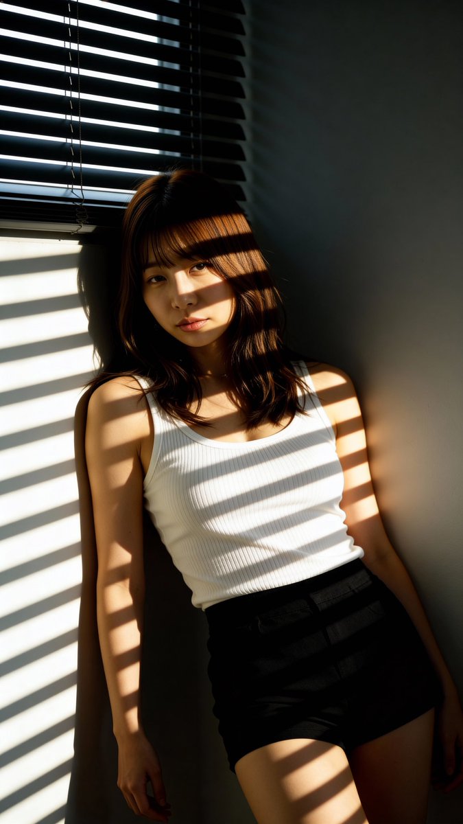 光と影のストライプ。 白と黒の間で、息をする。 Caught in the