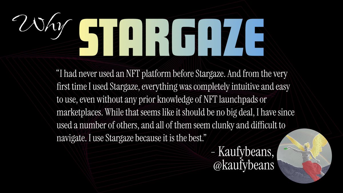 StargazeZone's tweet photo. The feedback that we get from creators and community members is essential - we wouldn't be what we are without it. Thanks for continuing your journey with us, @kaufybeans 🙏

Check out his current collection @BigMoneyonSG ⬇️ https://t.co/SJwwSANgfl