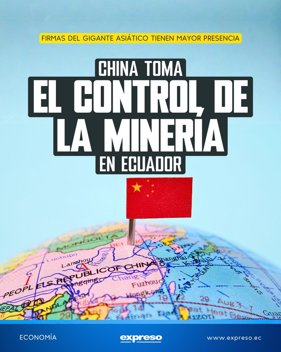 La minería ecuatoriana cambia de dirección. Proyectos que antes estaban en manos de empresas de Canadá y Australia, como Cascabel, El Domo y Cangrejos, ahora están bajo control de firmas chinas.

Más información: bit.ly/4qrQqoT