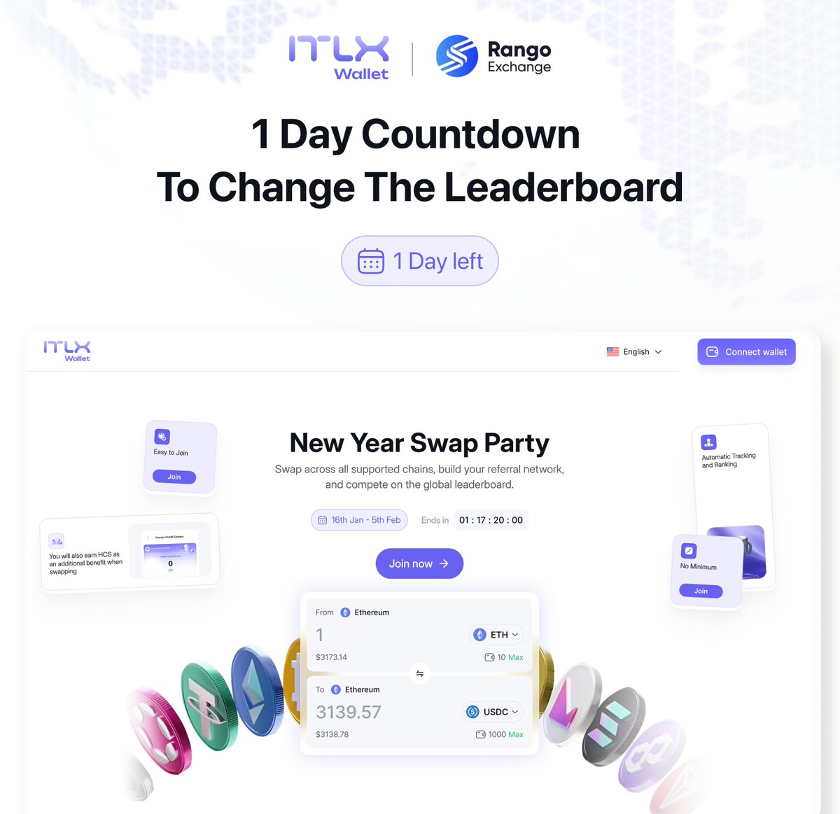 itlx_defi's tweet photo. 🚨 FINAL COUNTDOWN ITLX x @RangoExchange NEW YEAR SWAP PARTY: 1 DAY LEFT 

The last 24 hours of the ITLX New Year Swap Party are officially on. Every swap, every referral, every move you make from now hits harder than ever.

The leaderboard is still open. Positions can still shift. Late pushes can still flip the game.
But once today ends, the race is over - no extensions, no second chances.

⏰ 1 day left to act.
Swap now. Activate your network. Finish strong.

---------
ITLX New Year Swap Party - Supported by @RangoExchange
📅 Duration: 5th Feb - 10th Feb
📍 Format: Swap Competition + Referral
📍 Platform: https://t.co/OpbQ45PXKl

#ITLX #ITLG #ITL