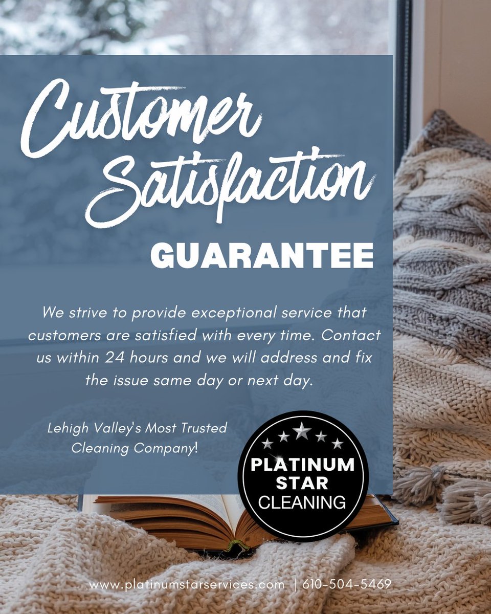 PStarclean's tweet photo. Your satisfaction comes first—always.

⭐ Proud to be Lehigh Valley’s Most Trusted Cleaning Company because exceptional service and customer satisfaction aren’t optional—they’re our standard.

🌐 https://t.co/wf9fpDzswy | 📞 610-504-5469

#CustomerSatisfaction #TrustedCleaning https://t.co/h6tmxkWpwH