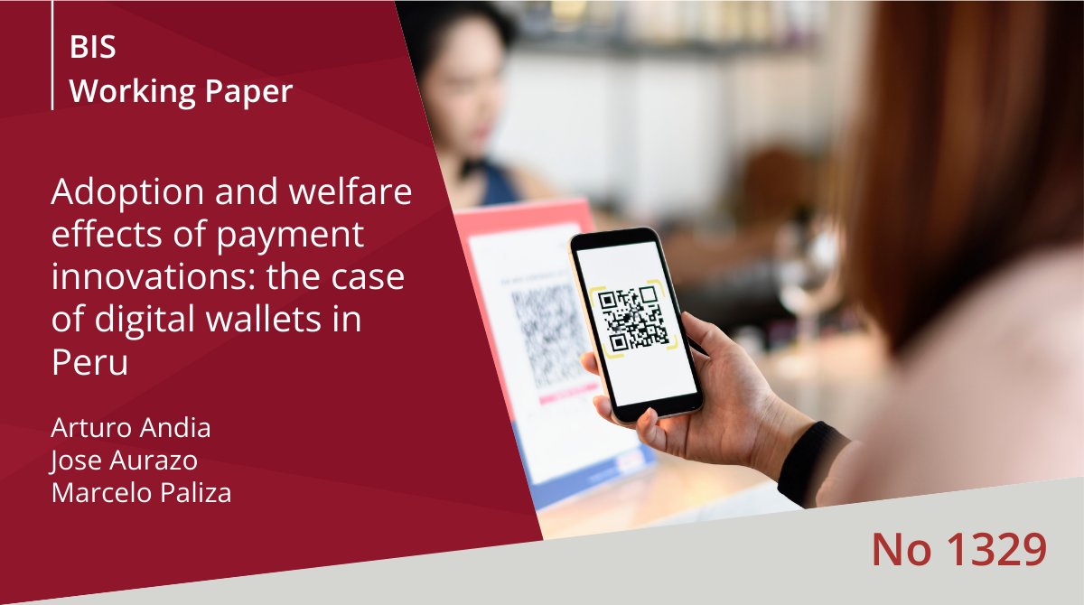 BIS_org's tweet photo. What drives the success of #DigitalWallets? And how do they improve people’s welfare? Research from Peru shows that lower fees, 24/7 payments, QR codes and point-of-sale interoperability are key drivers. 
https://t.co/Oi3aVqmgma https://t.co/57S06v0kk2