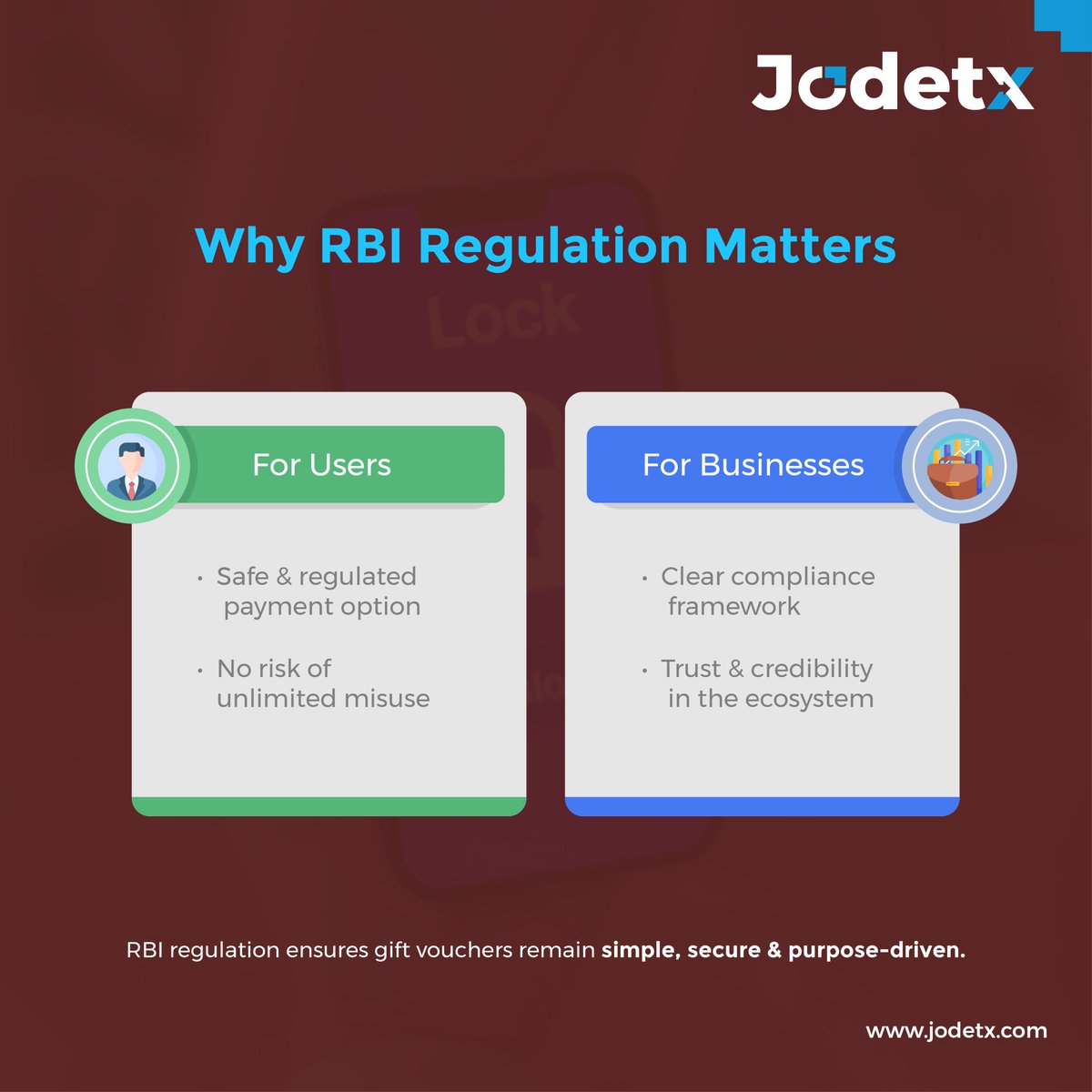 Jodetx_tech's tweet photo. Gift vouchers aren’t just rewards — they are regulated payment instruments.
Understanding RBI rules helps businesses stay compliant and customers stay protected.

#GiftVouchers #RBIGuidelines #PPI #DigitalPayments #Compliance #FintechIndia #SecurePayments #RewardPrograms https://t.co/diylslNFvE
