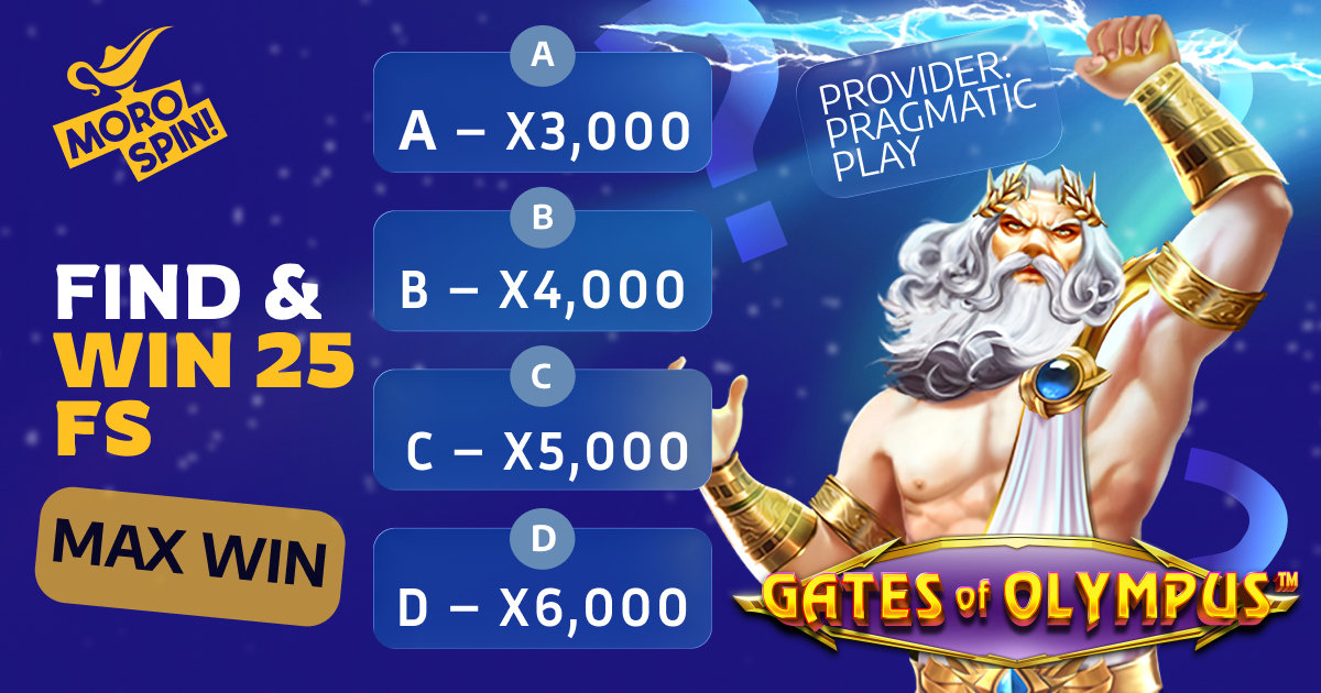 morospin's tweet photo. Can you guess the max win in Gates of Olympus?

Tell us for a chance to win 25 FS.

🎯 Find the correct option and post it in the comments.
💖 Show us some Olympian love.

We will randomly choose 8 winners on 12 February.

#morospin #GatesofOlympus #PrgmaticPlay #giveaway https://t.co/eP3rCFJ5iJ