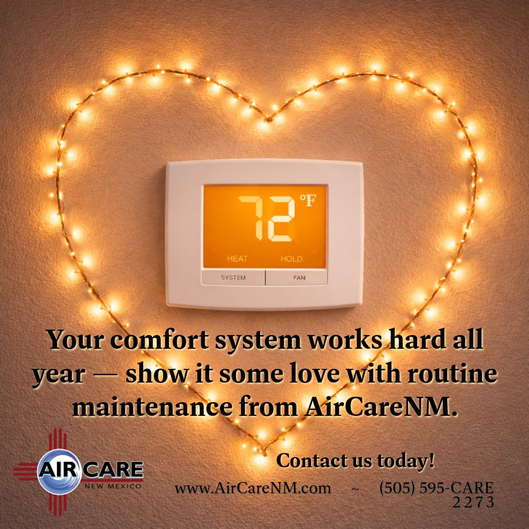 AirCare_NM's tweet photo. Ask us about our Care Plan. We can set up a seasonal maintenance plan just for your home or business!  https://t.co/WaUipwafvx (505) 595-CARE/2273 #WinterHVAC #MidWinterCheck #HomeComfort #HeatingSeason #PreventBreakdowns #HVACMaintenance #AirCareNM #NewMexicoHomes https://t.co/atTWLFByJI