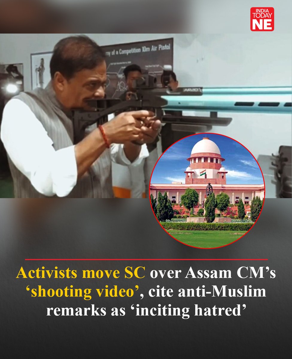 IndiaTodayNE's tweet image. A public interest litigation has been filed in the #SupremeCourt alleging incitement of #hatred and irresponsible statements by high constitutional functionaries, citing anti-Muslim remarks by Assam Chief Minister #HimantaBiswaSarma and other senior ministers and governors as