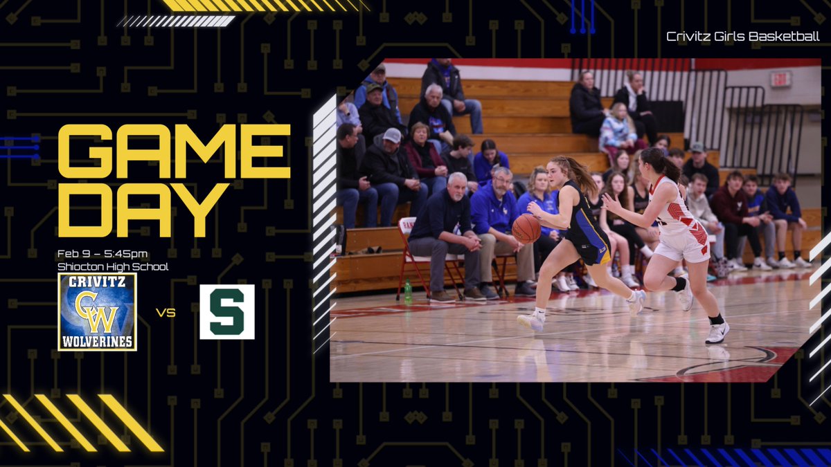 The Crivitz Girls JV/Varsity Basketball Teams are on the road today for a non-conference matchup at Shiocton High School. JV will play a half, beginning at 5:00 p.m. with the varsity to follow at 5:45 p.m. #GoWolverines